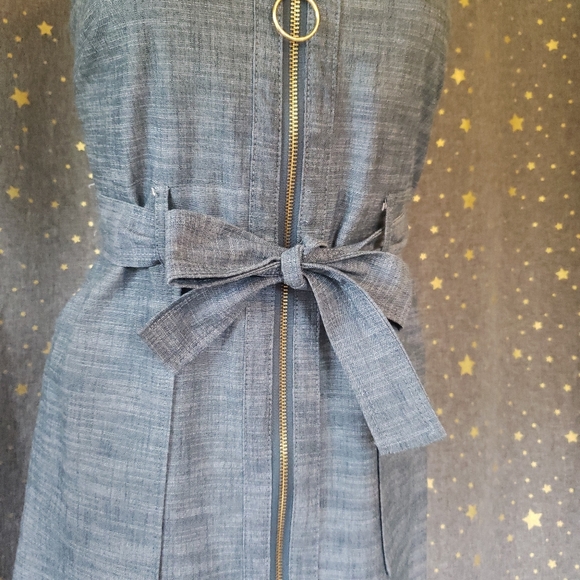 Denim dress with pockets - Picture 4 of 9